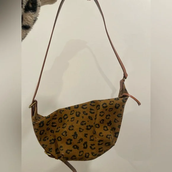Madewell Leopard Print Shoulder Bag with Brown Strap - Picture 2 of 6